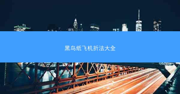 黑鸟纸飞机折法大全