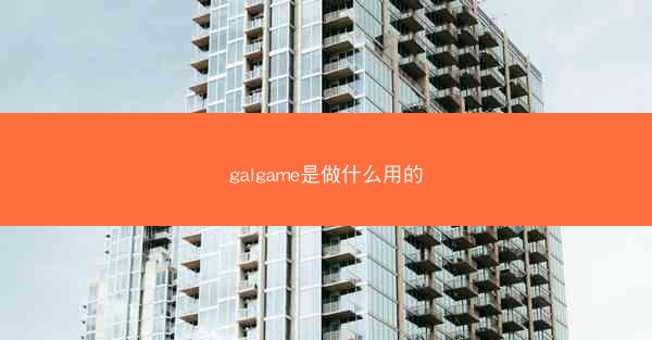 galgame是做什么用的