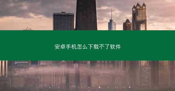 安卓手机怎么下载不了软件