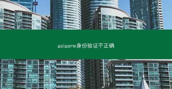 galgame身份验证不正确