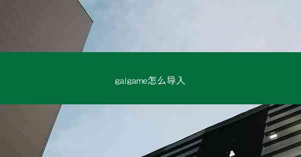 galgame怎么导入