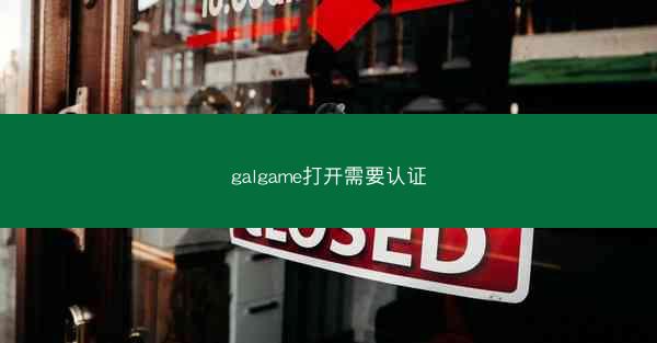 galgame打开需要认证