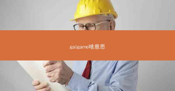 galgame啥意思