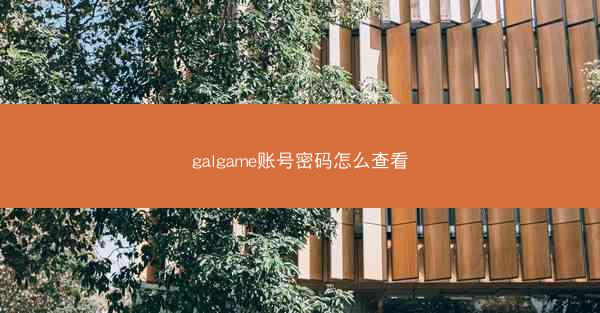 galgame账号密码怎么查看