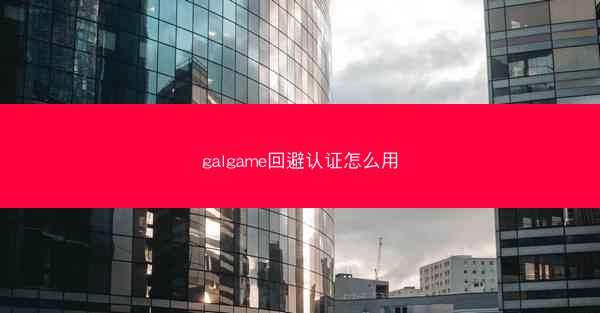 galgame回避认证怎么用