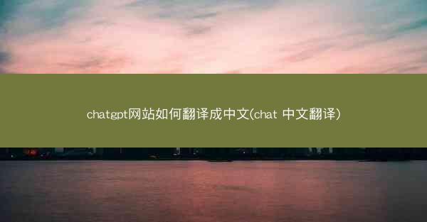 chatgpt网站如何翻译成中文(chat 中文翻译)